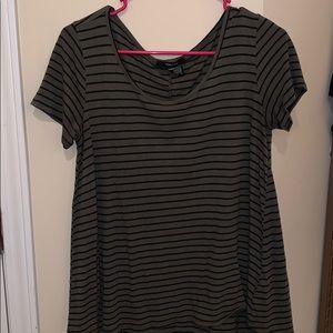 Green striped blouse